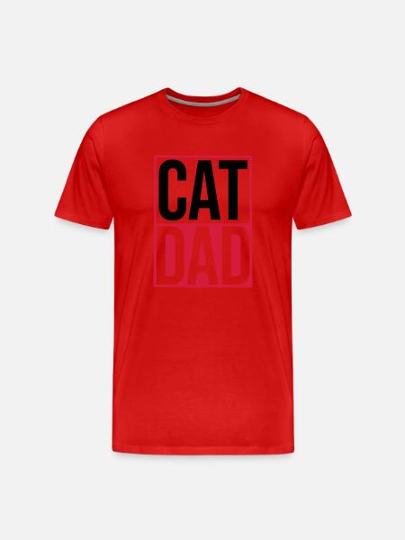 Cat Dad Logo Shield - Men's Premium Organic T-Shirt - red