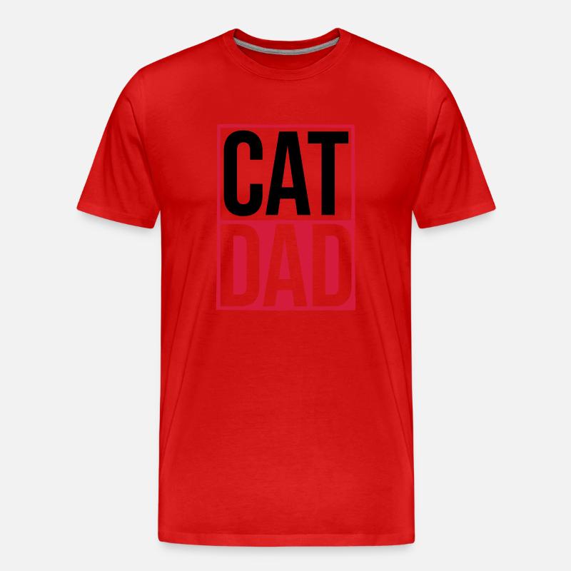 Cat Dad Logo Schild - Männer Premium Bio T-Shirt - Rot