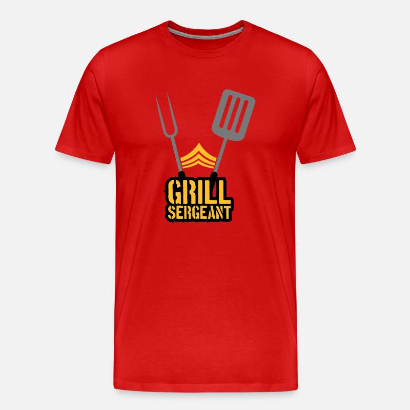 Grillparty Grill Sergeant Barbecue - Männer Premium Bio T-Shirt - Rot