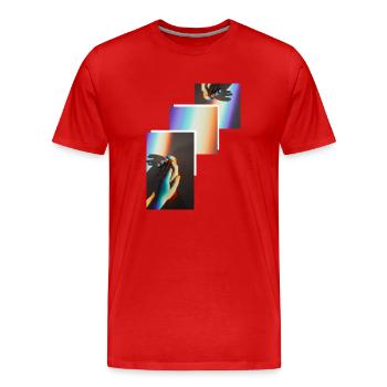 Hand Design - Männer Premium Bio T-Shirt - Rot - Vorne - Damien (186cm)