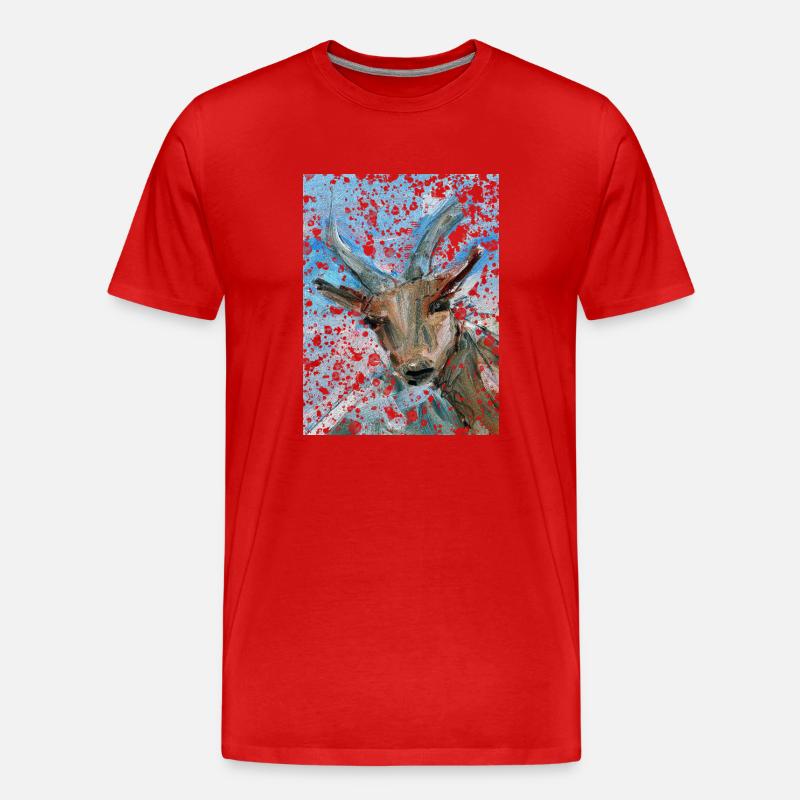 Steinbock - Männer Premium Bio T-Shirt - Rot