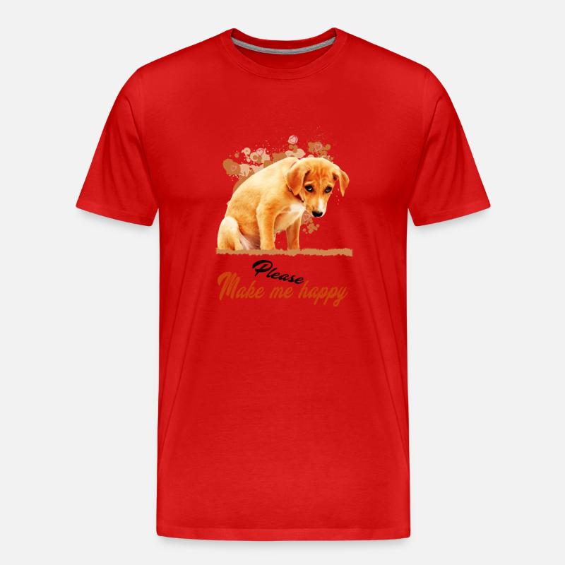 Bitte mach mich glücklich - Männer Premium Bio T-Shirt - Rot