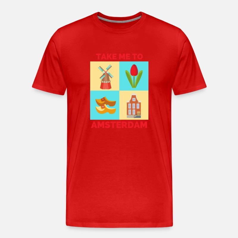 BRING MICH NACH AMSTERDAM - Männer Premium Bio T-Shirt - Rot