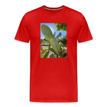 Kaktus - Männer Premium Bio T-Shirt - Rot - Vorne - Damien (186cm)