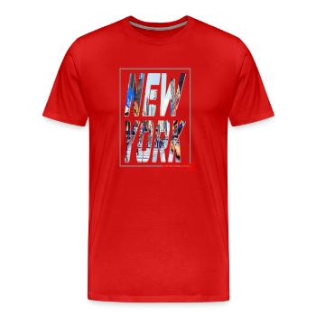 New York Ny - T-shirt bio Premium Homme - rouge - Devant - Damien (186cm)