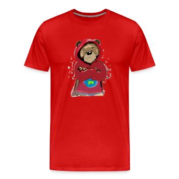Bloo der mürrische Bär - Männer Premium Bio T-Shirt - Rot - Vorne - Damien (186cm)