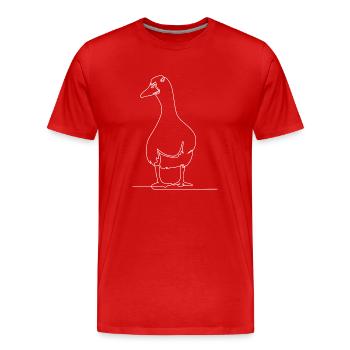 Canard Drawn Line Animaux drôles - T-shirt bio Premium Homme - rouge - Devant - Damien (186cm)