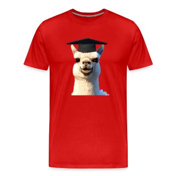 Bachelor Alpaca Graduation Studies Graduate - Men's Premium Organic T-Shirt - red - Front - Damien (186cm)
