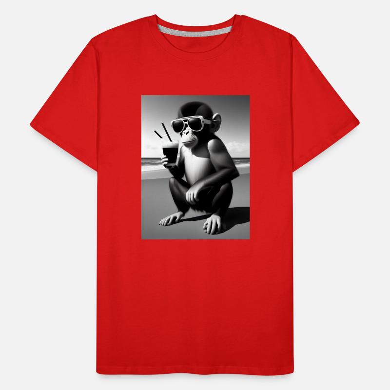 Cool beach monkey Männer Premium Bio T-Shirt