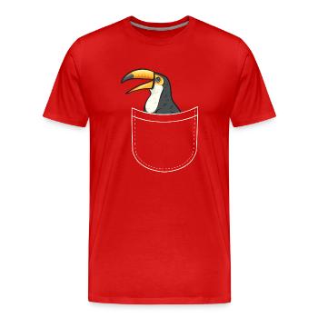 Tukan Vogel Regenwald - Männer Premium Bio T-Shirt - Rot - Vorne - Damien (186cm)