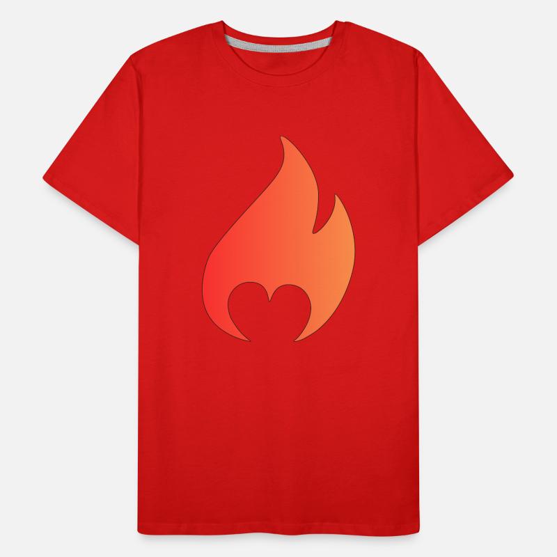 Flamme mit Herz Männer Premium Bio T-Shirt