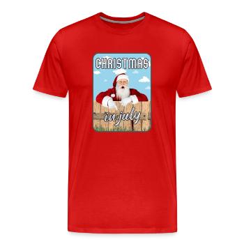 Christmas in July - Men's Premium Organic T-Shirt - red - Front - Damien (186cm)