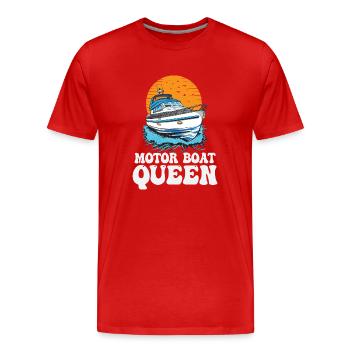 Pontoon Queen Motorboating Boat Parade Motor Boat - Men's Premium Organic T-Shirt - red - Front - Damien (186cm)
