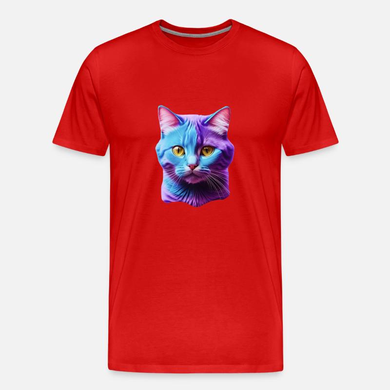 Katze - Männer Premium Bio T-Shirt - Rot