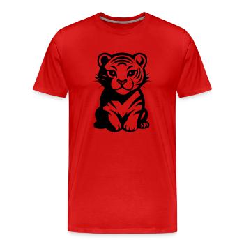 Tiger Big Cat - Men's Premium Organic T-Shirt - red - Front - Damien (186cm)