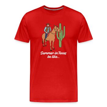 Texas Weather Sommerdesign für stolze Texaner - Männer Premium Bio T-Shirt - Rot - Vorne - Damien (186cm)