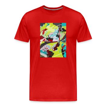 OUT off Contrôle - T-shirt bio Premium Homme - rouge - Devant - Damien (186cm)