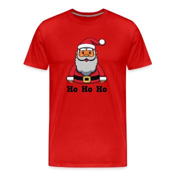 Weihnachtsmann_HoHoHo - Männer Premium Bio T-Shirt - Rot - Vorne - Damien (186cm)