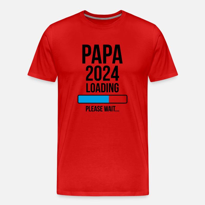 Papa 2024 Loading Bitte warten... - Männer Premium Bio T-Shirt - Rot