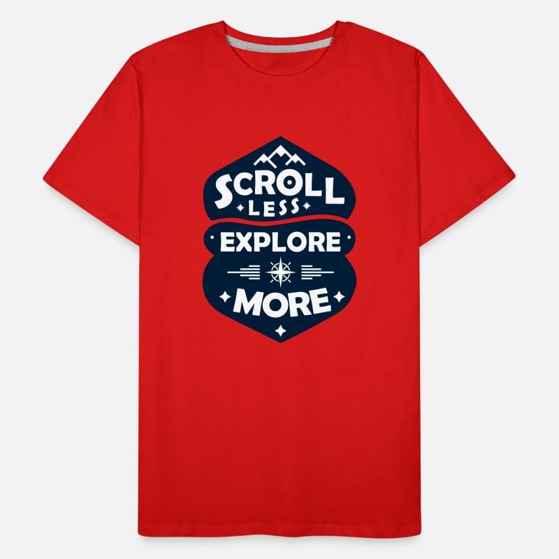 Scroll Less, Explore More Men's Premium Organic T-Shirt