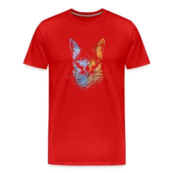 Colorful Cats - Men's Premium Organic T-Shirt - red - Front - Damien (186cm)