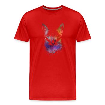 Colorful Cats - Men's Premium Organic T-Shirt - red - Front - Damien (186cm)