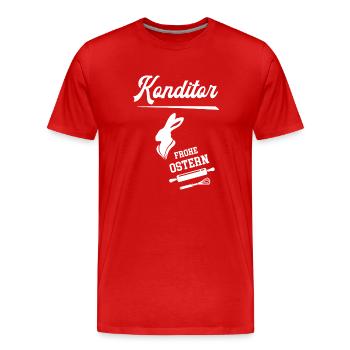 Konditor Frohe Ostern Ostergeschenk Konditorei - Männer Premium Bio T-Shirt - Rot - Vorne - Damien (186cm)