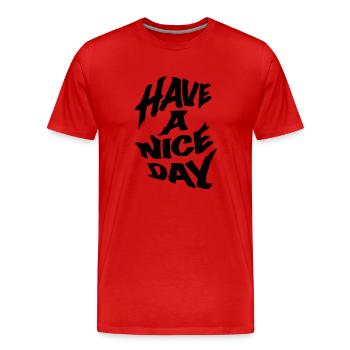 Bonne journée - T-shirt bio Premium Homme - rouge - Devant - Damien (186cm)
