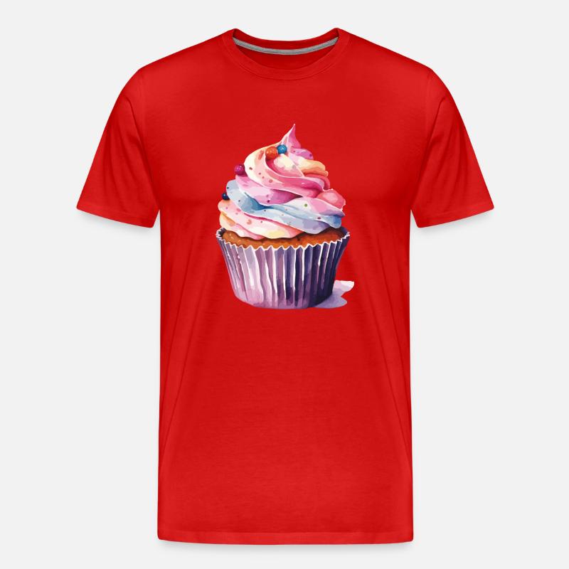 cupcake 2 - Männer Premium Bio T-Shirt - Rot
