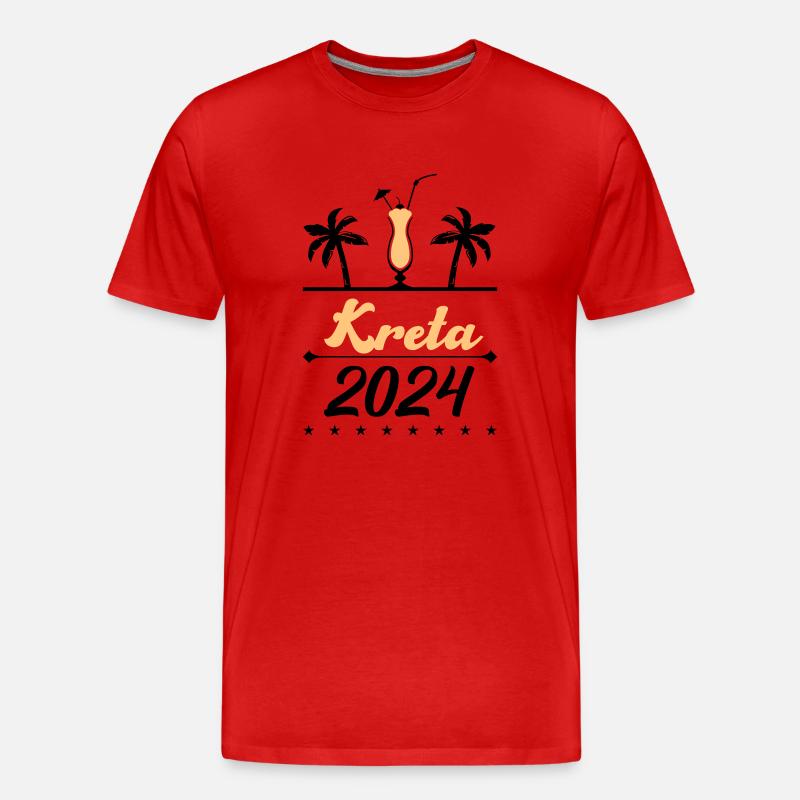 kreta 2024 - Männer Premium Bio T-Shirt - Rot