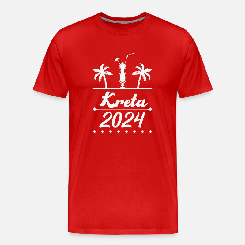 kreta 2024 - Männer Premium Bio T-Shirt - Rot