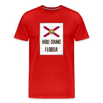 Hobe Sound Flagge des Bundesstaates Florida - Männer Premium Bio T-Shirt - Rot - Vorne - Damien (186cm)