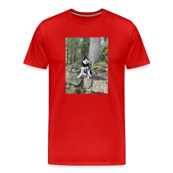 Husky - Männer Premium Bio T-Shirt - Rot - Vorne - Damien (186cm)