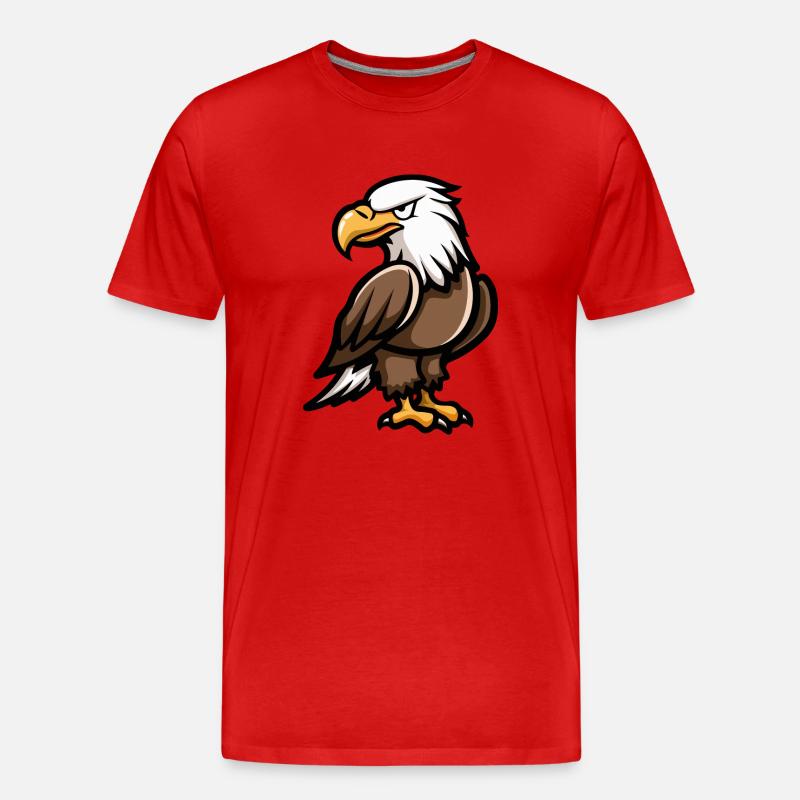 Adler Comic - Männer Premium Bio T-Shirt - Rot