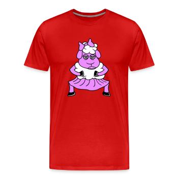mouton fille femme femme jolie fatiguée jupe de danse - T-shirt bio Premium Homme - rouge - Devant - Damien (186cm)