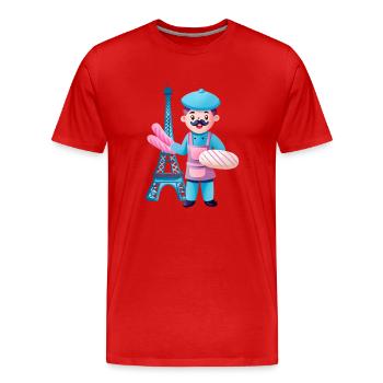 Französisch - Männer Premium Bio T-Shirt - Rot - Vorne - Damien (186cm)