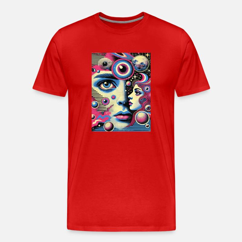 Cosmic Vision - View into infinity - Men's Premium Organic T-Shirt - red