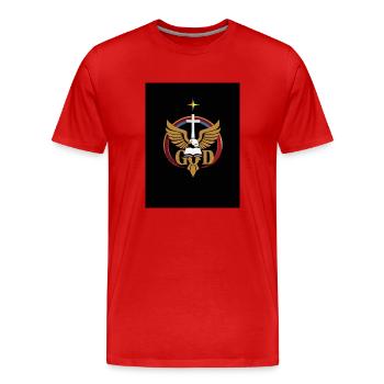 Christian Emblem - Men's Premium Organic T-Shirt - red - Front - Damien (186cm)