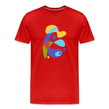 vintage abstract creature - Men's Premium Organic T-Shirt - red - Front - Damien (186cm)