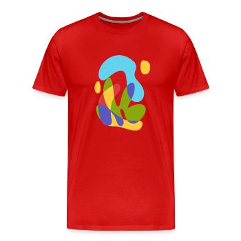 Meeressonne und tropische Flora - kühn abstrakt - Männer Premium Bio T-Shirt - Rot - Vorne - Damien (186cm)