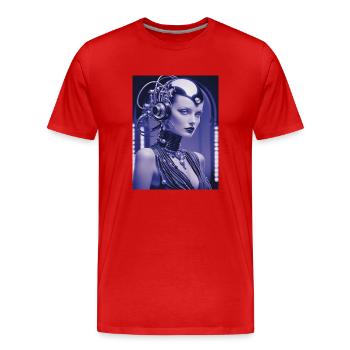 CYBORG DIVAMANIA - Männer Premium Bio T-Shirt - Rot - Vorne - Damien (186cm)
