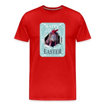 Joyeuses Pâques - T-shirt bio Premium Homme - rouge - Devant - Damien (186cm)