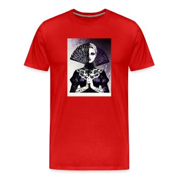 Dentelle et mensonges - T-shirt bio Premium Homme - rouge - Devant - Damien (186cm)