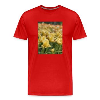 Tulipe Jaune mer - T-shirt bio Premium Homme - rouge - Devant - Damien (186cm)