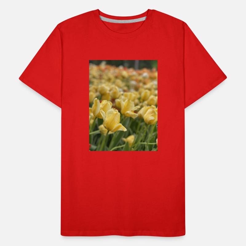 Tulpenmeer gelb Männer Premium Bio T-Shirt