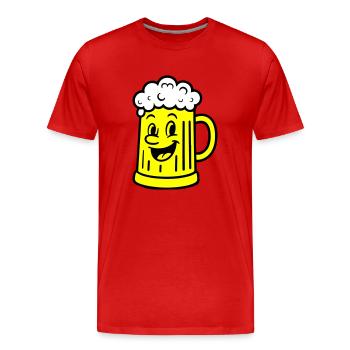 Bierkrug Comic Bier - Männer Premium Bio T-Shirt - Rot - Vorne - Damien (186cm)