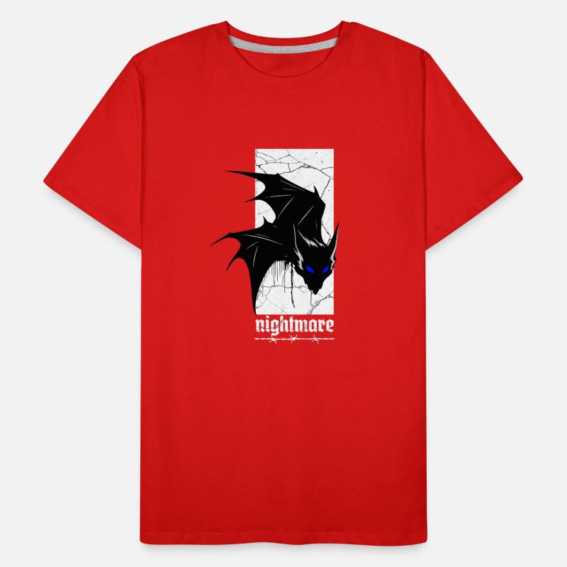 Nightmare Bat – Gothic Horror Vampire Creature Art Men's Premium Organic T-Shirt