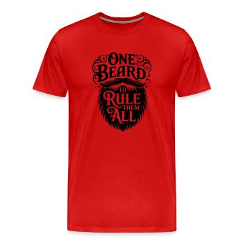 One Beard To Rule Them All - Männer Premium Bio T-Shirt - Rot - Vorne - Damien (186cm)