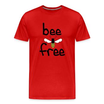 abeille - T-shirt bio Premium Homme - rouge - Devant - Damien (186cm)