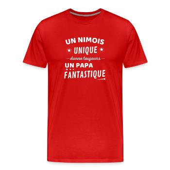 Un nimois unique donne un papa fanstastique - T-shirt bio Premium Homme - rouge - Devant - Damien (186cm)